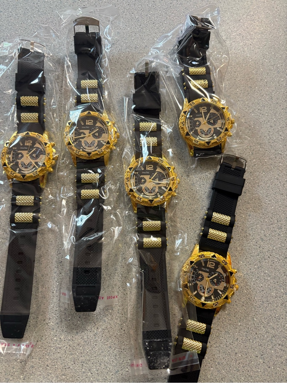 NEW-stunning, masculine Men's Black and Gold Sport Chronograph Watch